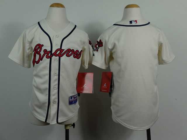 Youth Atlanta Braves Blank Cream MLB Jerseys->atlanta braves->MLB Jersey
